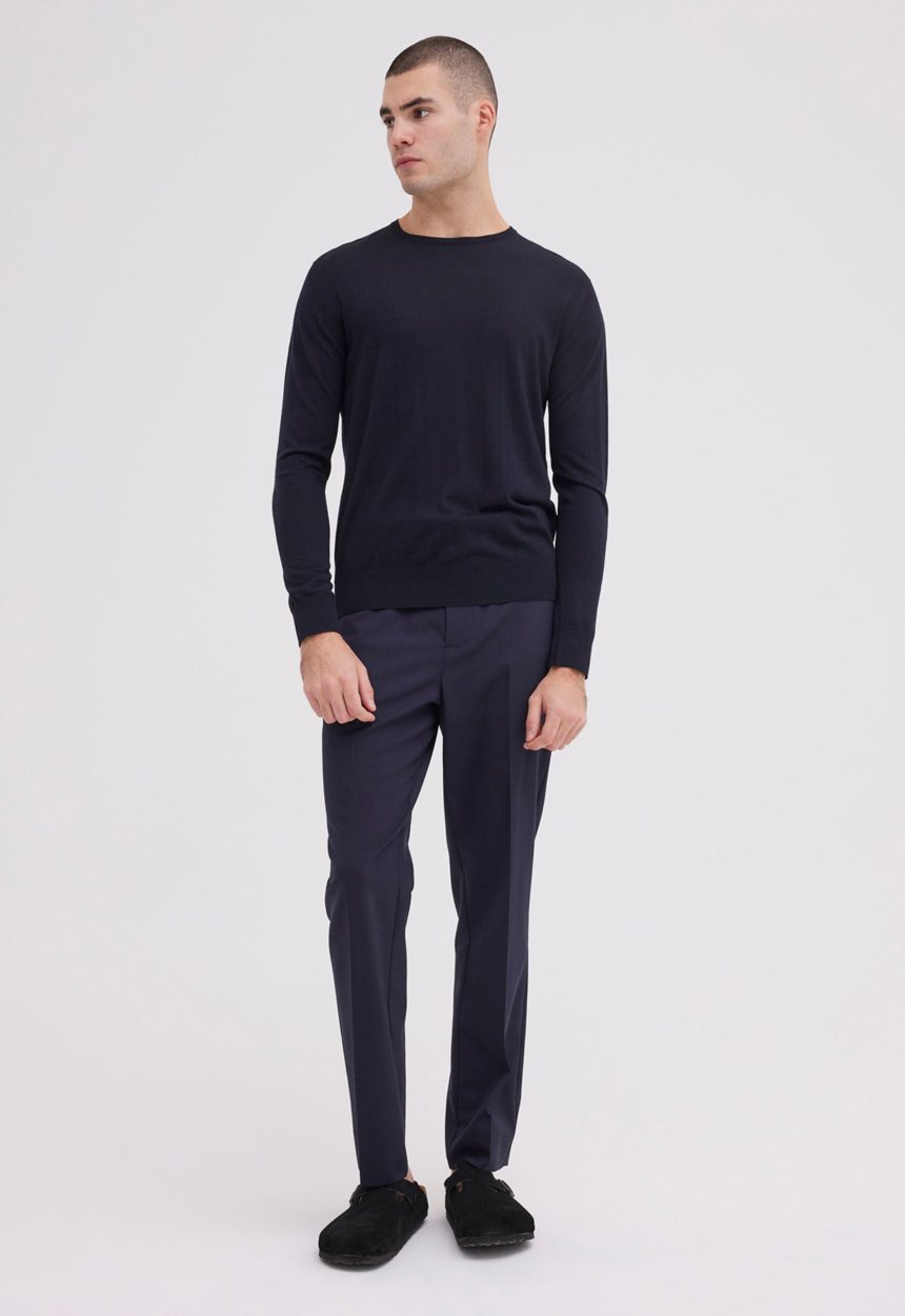 Jac + Jack Layton Merino Wool Sweater - Darkest Navy